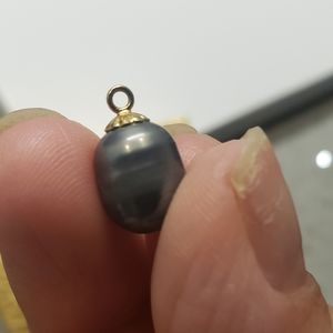 14k gold black pearl charm